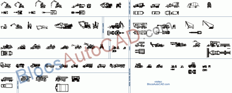 CONSTRUCTION ET ÉQUIPEMENTS DE MINE (BLOCS AUTOCAD DWG)