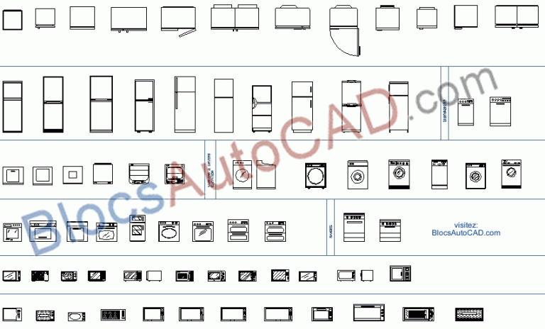 CUISINE ELECTROMENAGERS (BLOCS AUTOCAD DWG)